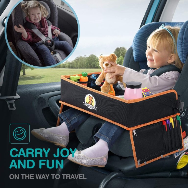 LENBEST Mesa para Niños en la Asiento de Coche, Tablero Impermeable del