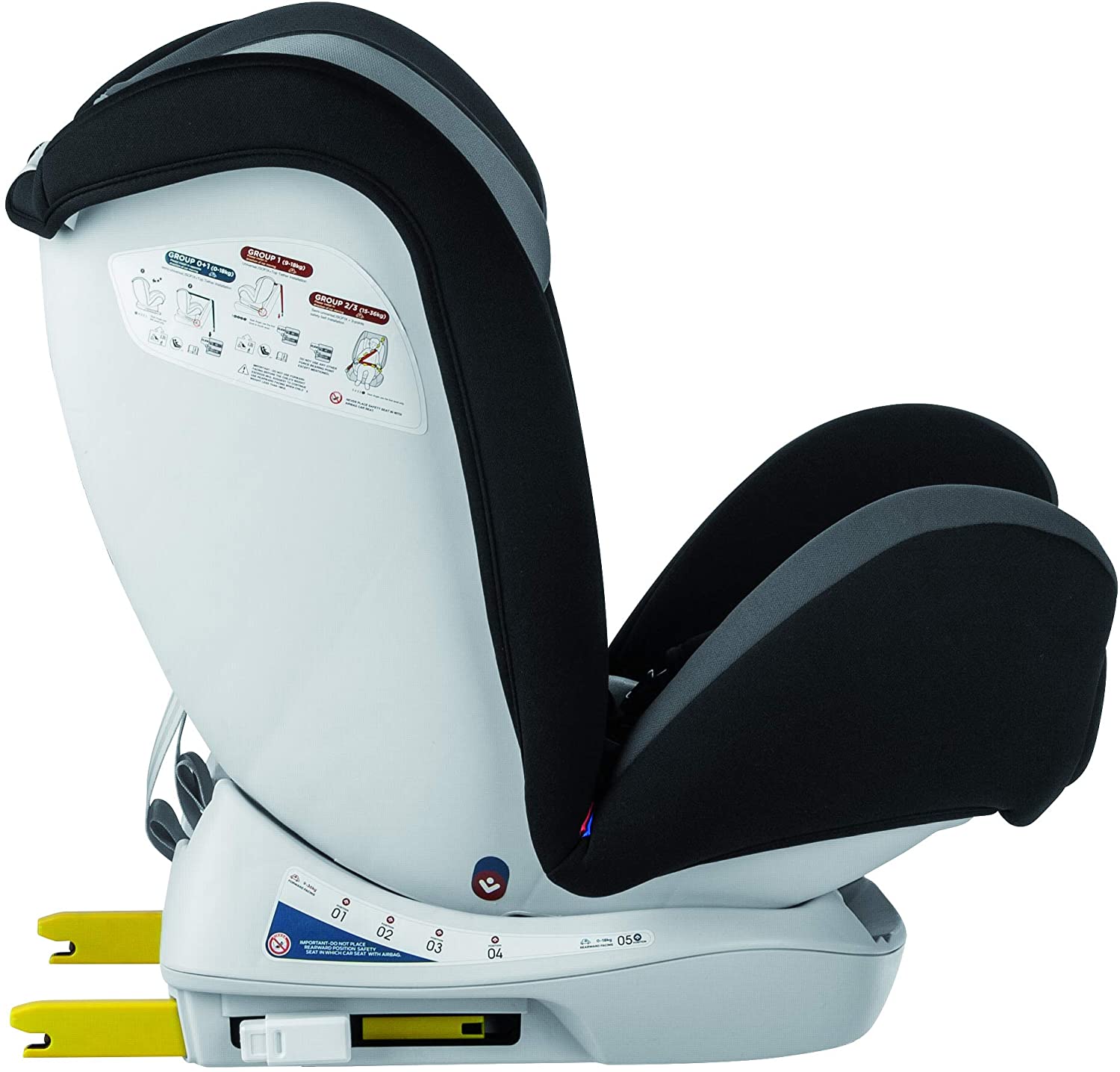 Silla de auto reclinable Isofix Silla para niños, de 3 a 12 años, sistema  de fijación ISOFIX, reposacabezas, sistema de arnés de 3 puntos, probada  y homologada: UN ECE Reg. R44/04